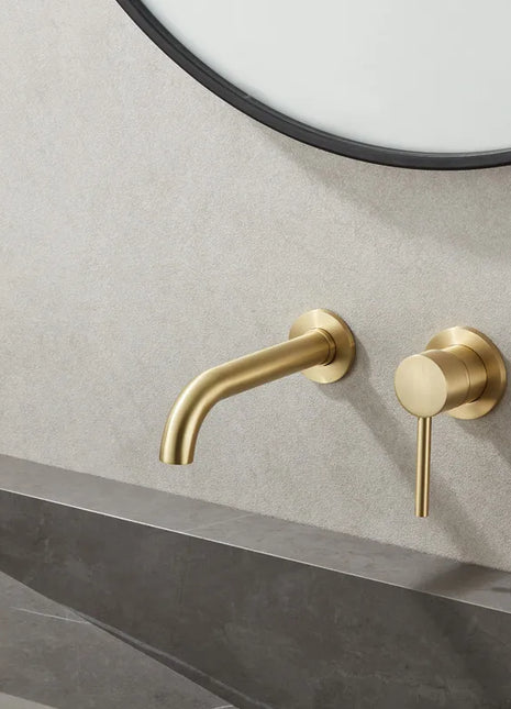 Saniclear Brass inbouw wastafelkraan geborsteld messing / mat goud