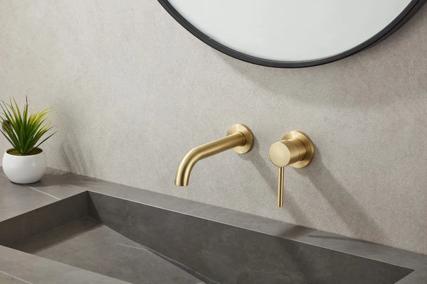 Saniclear Brass inbouw wastafelkraan geborsteld messing / mat goud