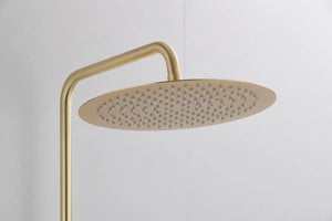 Saniclear Brass opbouw regendouche geborsteld messing / mat goud 30cm hoofddouche staaf handdouche