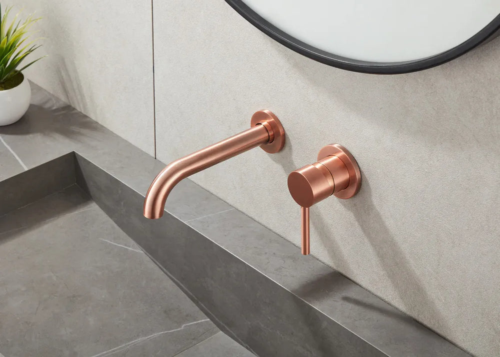 Saniclear Copper inbouw wastafelkraan compleet geborsteld koper