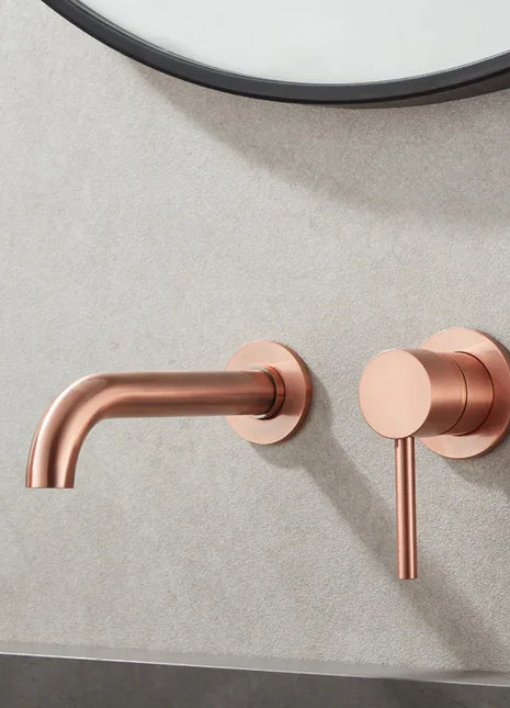 Saniclear Copper inbouw wastafelkraan compleet geborsteld koper