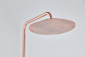 Saniclear Copper opbouw regendouche 30cm met thermostaatkraan en staafhanddouche koperkleurig