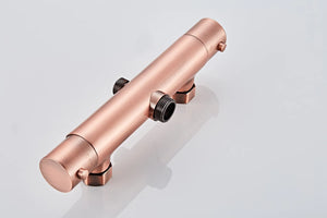Saniclear Copper opbouw regendouche 30cm met thermostaatkraan en staafhanddouche koperkleurig