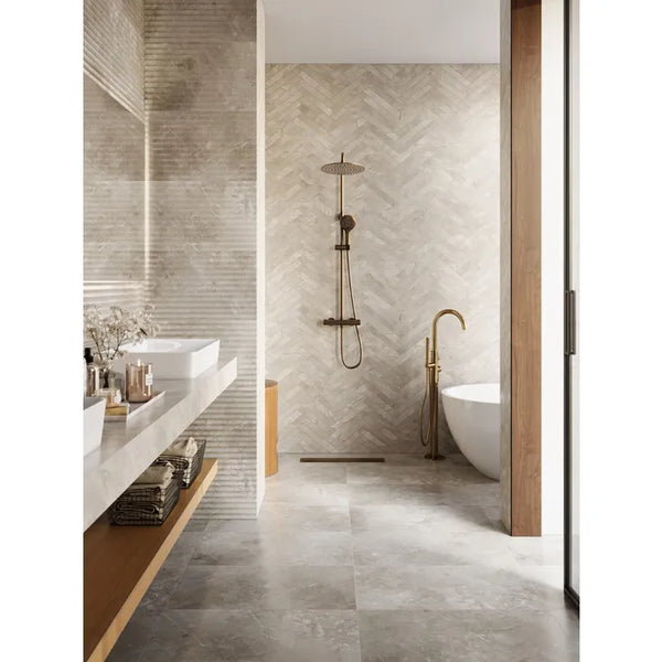 Saniclear Evolution opbouw regendouche met 30cm hoofddouche en 2 standen handdouche verouderd messing