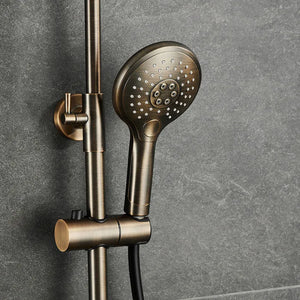 Saniclear Evolution opbouw regendouche met 30cm hoofddouche en 2 standen handdouche verouderd messing