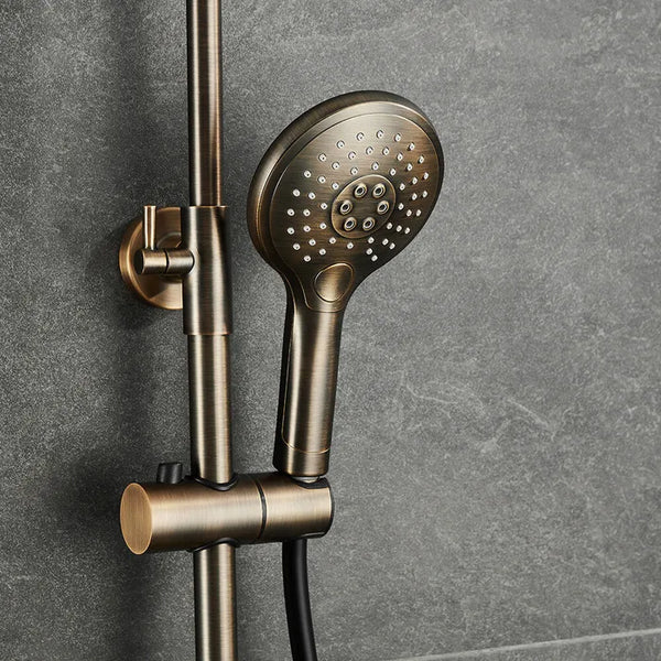 Saniclear Evolution opbouw regendouche met 30cm hoofddouche en 2 standen handdouche verouderd messing