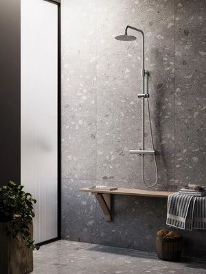 Saniclear Exclusive volledig 304 RVS regendouche opbouw 30cm met staafhanddouche