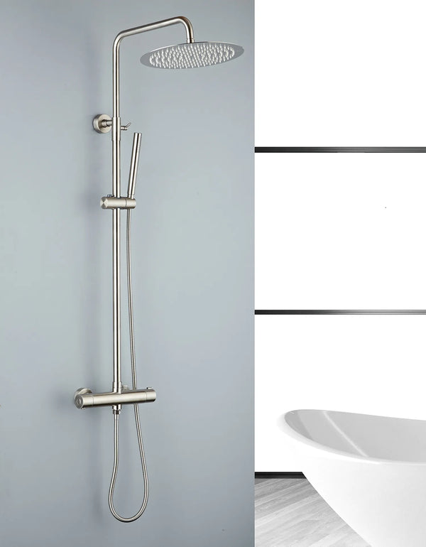 Saniclear Exclusive volledig 304 RVS regendouche opbouw 30cm met staafhanddouche