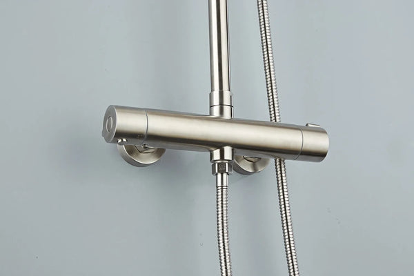 Saniclear Exclusive volledig 304 RVS regendouche opbouw 30cm met staafhanddouche