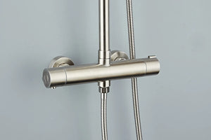 Saniclear Exclusive volledig 304 RVS regendouche opbouw 30cm met staafhanddouche