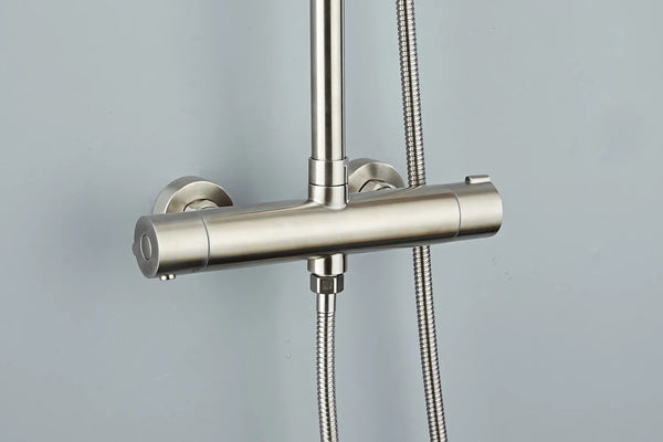 Saniclear Exclusive volledig 304 RVS regendouche opbouw 30cm met staafhanddouche
