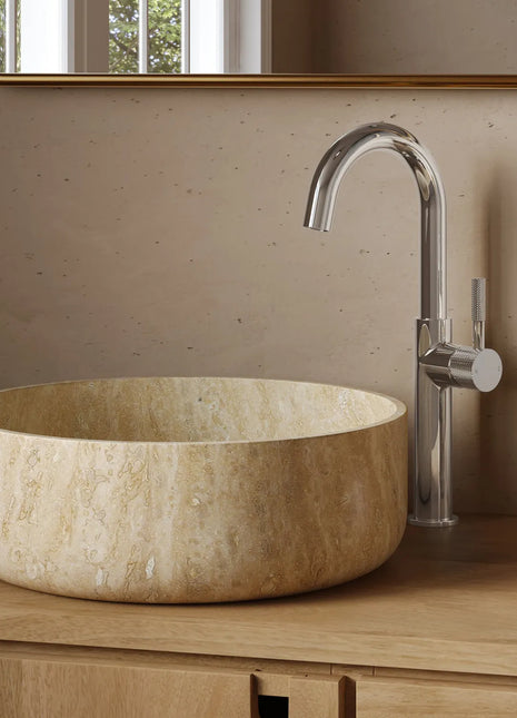 Saniclear Highriser Curved wastafelkraan chroom