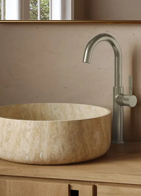 Saniclear Highriser Curved wastafelkraan RVS