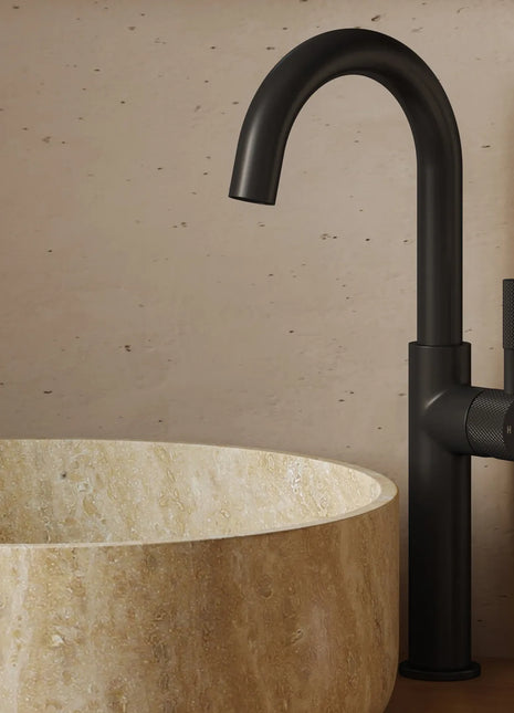 Saniclear Highriser Curved wastafelkraan mat zwart