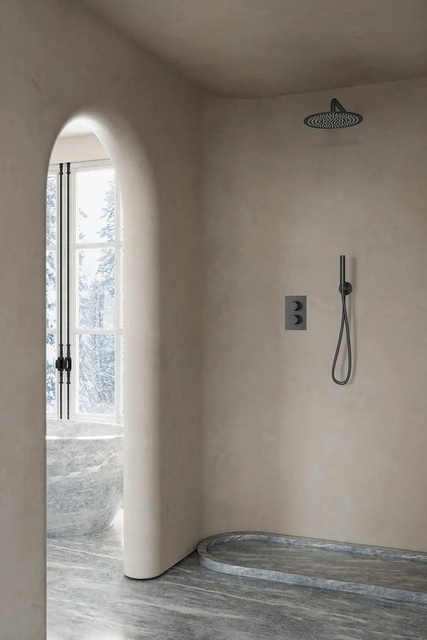 Saniclear Iron inbouw regendouche met wandarm en 30cm hoofddouche verouderd ijzer - gunmetal