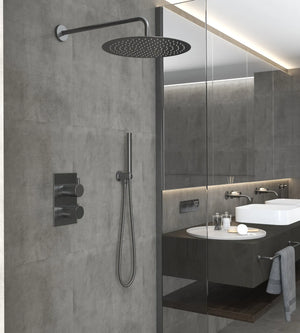 Saniclear Iron inbouw regendouche met wandarm en 30cm hoofddouche verouderd ijzer - gunmetal