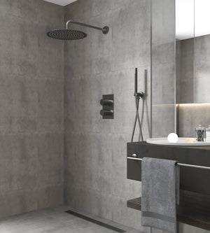 Saniclear Iron inbouw regendouche met wandarm en 30cm hoofddouche verouderd ijzer - gunmetal