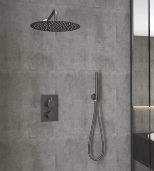 Saniclear Iron inbouw regendouche met wandarm en 30cm hoofddouche verouderd ijzer - gunmetal