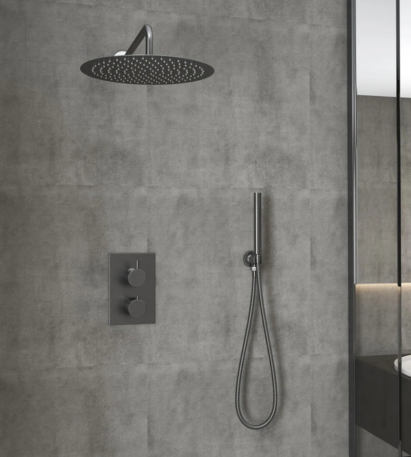 Saniclear Iron inbouw regendouche met wandarm en 30cm hoofddouche verouderd ijzer - gunmetal