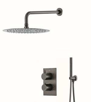 Saniclear Iron inbouw regendouche met wandarm en 30cm hoofddouche verouderd ijzer - gunmetal