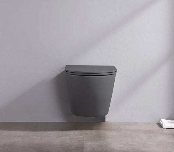 Saniclear Itsie mat antraciete toiletpot randloos met softclose zitting