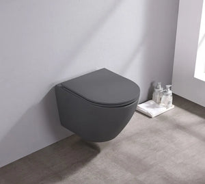 Saniclear Itsie mat antraciete toiletpot randloos met softclose zitting