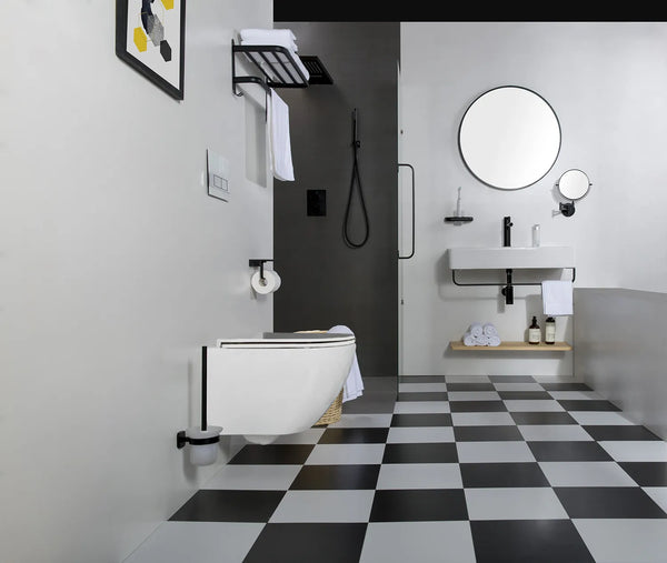 Saniclear Jama compact randloos hangend toilet met platte softclose zitting