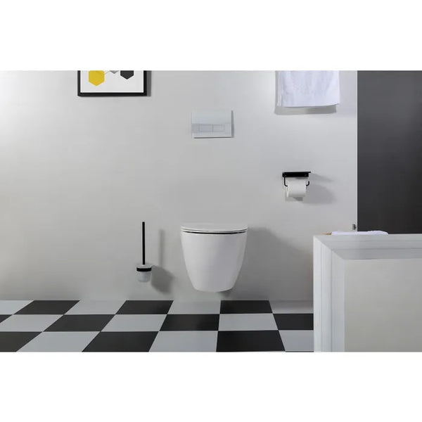 Saniclear Jama compact randloos hangend toilet met platte softclose zitting