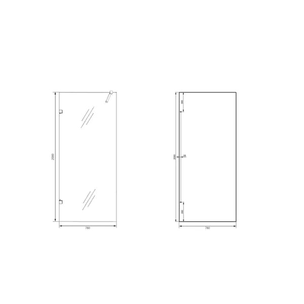 Saniclear Modern Iron profielloze inloopdouche 80x200 verouderd ijzer - gunmetal