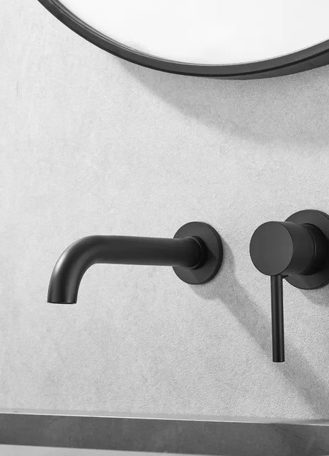 Saniclear Nero inbouw wastafelkraan zwart met inbouwdeel