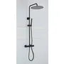 Saniclear Nero mat zwart opbouw regendouche 30cm met thermostaatkraan en staafhanddouche