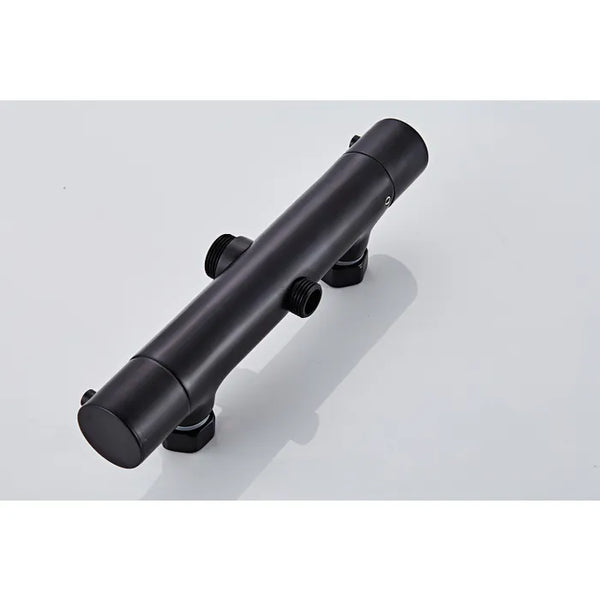 Saniclear Nero mat zwart opbouw regendouche 30cm met thermostaatkraan en staafhanddouche