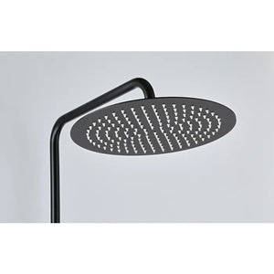 Saniclear Nero mat zwart opbouw regendouche 30cm met thermostaatkraan en staafhanddouche