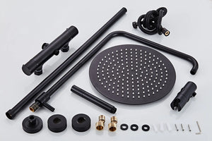 Saniclear Nero mat zwart opbouw regendouche 30cm met thermostaatkraan en staafhanddouche (Copy)
