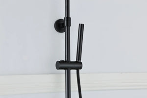 Saniclear Nero mat zwart opbouw regendouche 30cm met thermostaatkraan en staafhanddouche (Copy)
