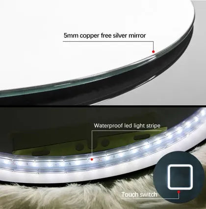 Saniclear Parma Black ovale spiegel met LED-verlichting en spiegelverwarming 100x50cm mat zwart