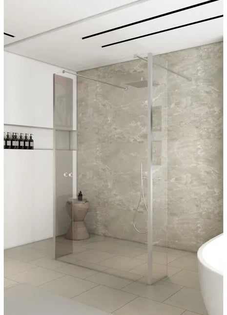 Saniclear Redro vrijstaande douchewand 90cm met zijwanden van 40cm chroom