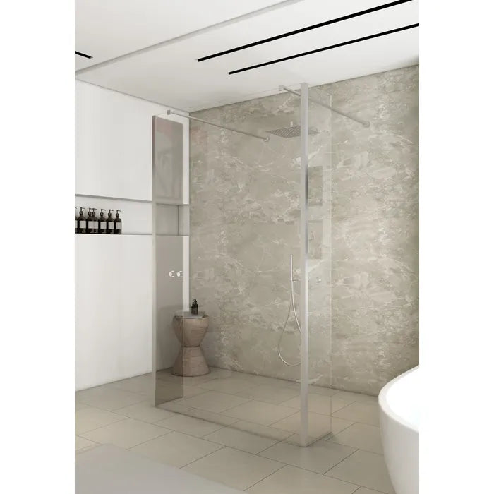 Saniclear Redro vrijstaande douchewand 90cm met zijwanden van 40cm chroom