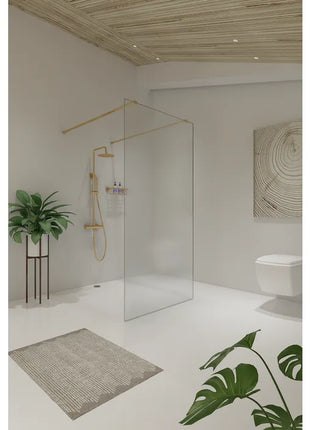 Saniclear Redro vrijstaande douchewand 90x200cm geborsteld messing - mat goud