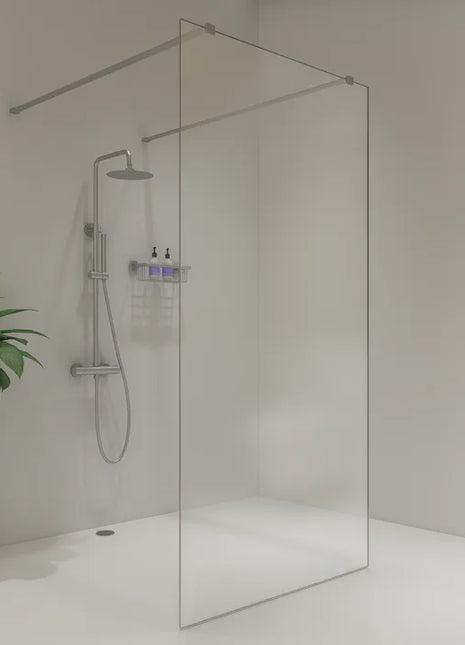 Saniclear Redro vrijstaande douchewand 90cm met zijwanden van 40cm RVS