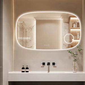 Saniclear Shave Deens ovale spiegel 120x70cm met verlichting, verwarming en vergrootglas