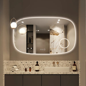 Saniclear Shave Deens ovale spiegel 120x70cm met verlichting, verwarming en vergrootglas