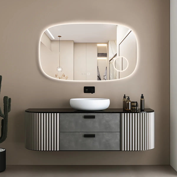 Saniclear Shave Deens ovale spiegel 120x70cm met verlichting, verwarming en vergrootglas