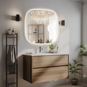 Saniclear Shave Deens ovale spiegel 60x60cm met verlichting, verwarming en vergrootglas