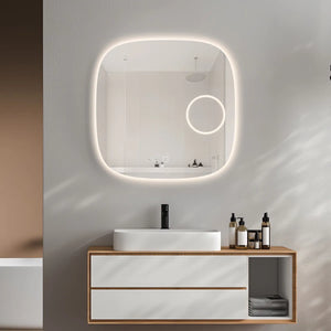 Saniclear Shave Deens ovale spiegel 60x60cm met verlichting, verwarming en vergrootglas