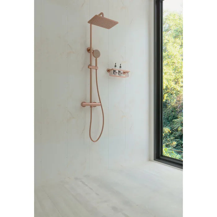 Saniclear Vision opbouw regendouche met 20x30cm hoofddouche geborsteld koper