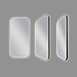 Saniclear Denver Black 2.0 spiegel met verwarming, direct en indirect licht mat zwart 50x100cm