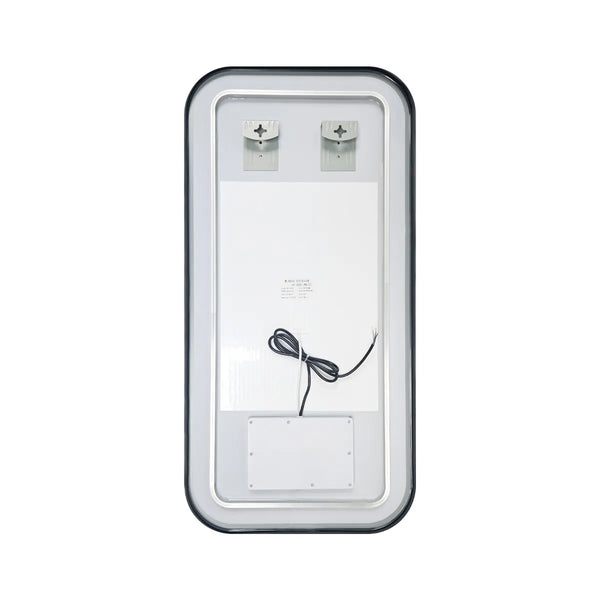 Saniclear Denver Black 2.0 spiegel met verwarming, direct en indirect licht mat zwart 50x100cm