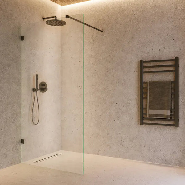 Saniclear Modern Iron profielloze inloopdouche 80x200 verouderd ijzer - gunmetal