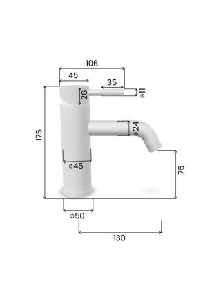 Saniclear Plus Stripes wastafelkraan zwart mat
